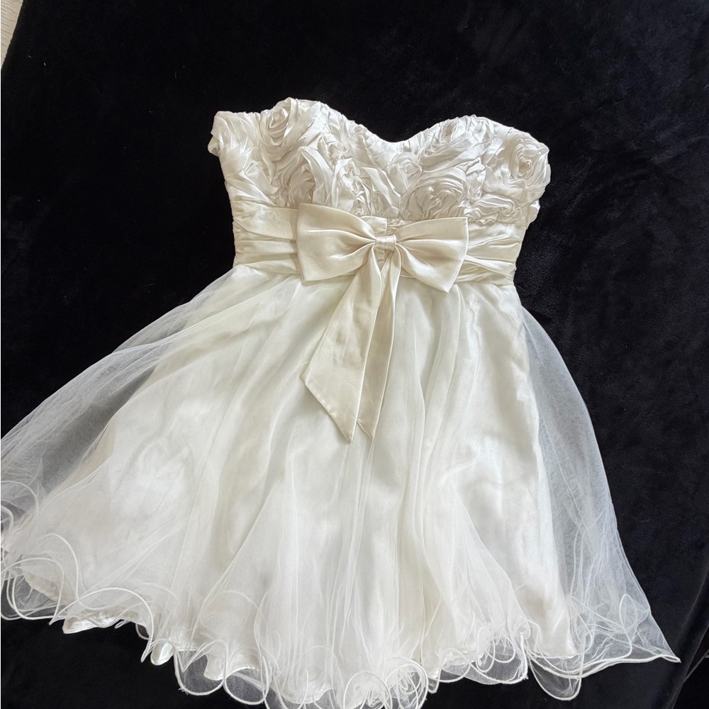 Steppin' Out Dress formal wedding size 11/12 ivory white knee length - Picture 6 of 16